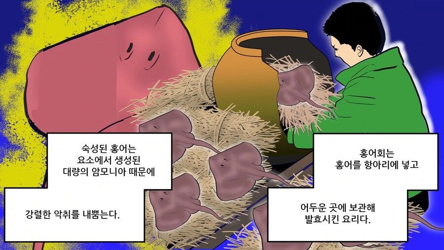 삭힌 홍어를 먹어본 일본인 후기.....MANHWA