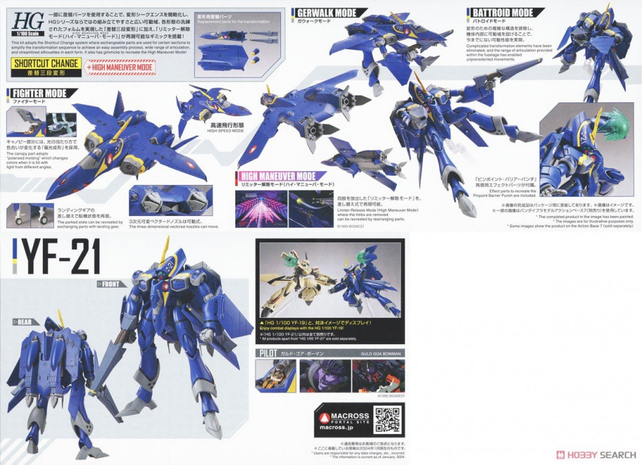 [閉じる]YF-21 (HG) (プラモデル) 商品画像1