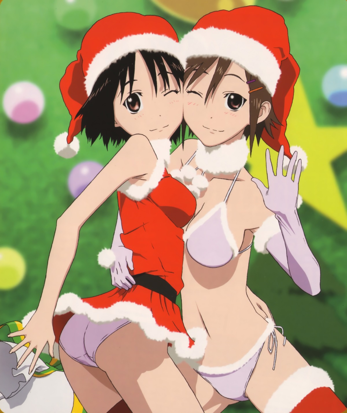 ass bikini christmas cleavage dress ishihama_masashi midorikawa_nanako nakahara_misaki nhk_ni_youkoso pantsu swimsuits thighhighs