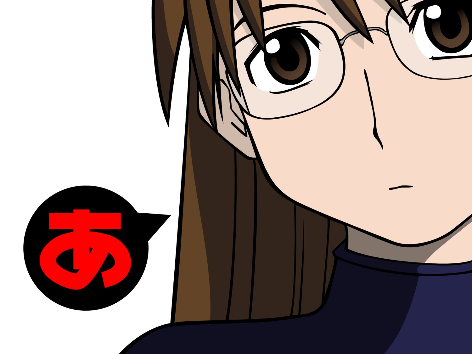 azumanga_daioh megane mizuhara_koyomi vector_trace wallpaper