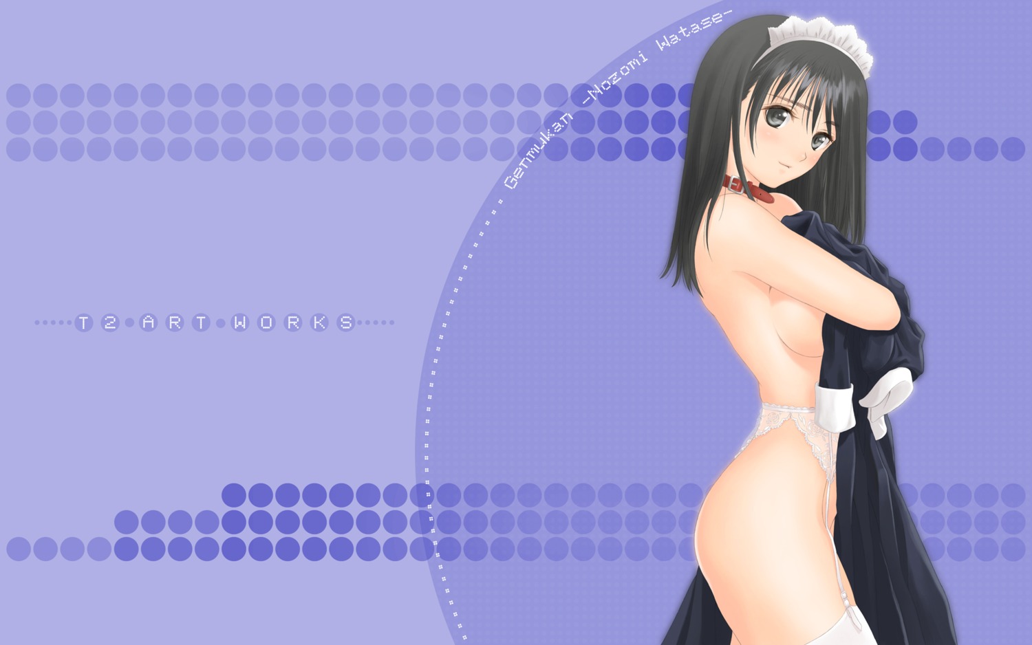 breast_hold garter_belt genmukan maid naked stockings thighhighs tony_taka wallpaper watase_nozomi