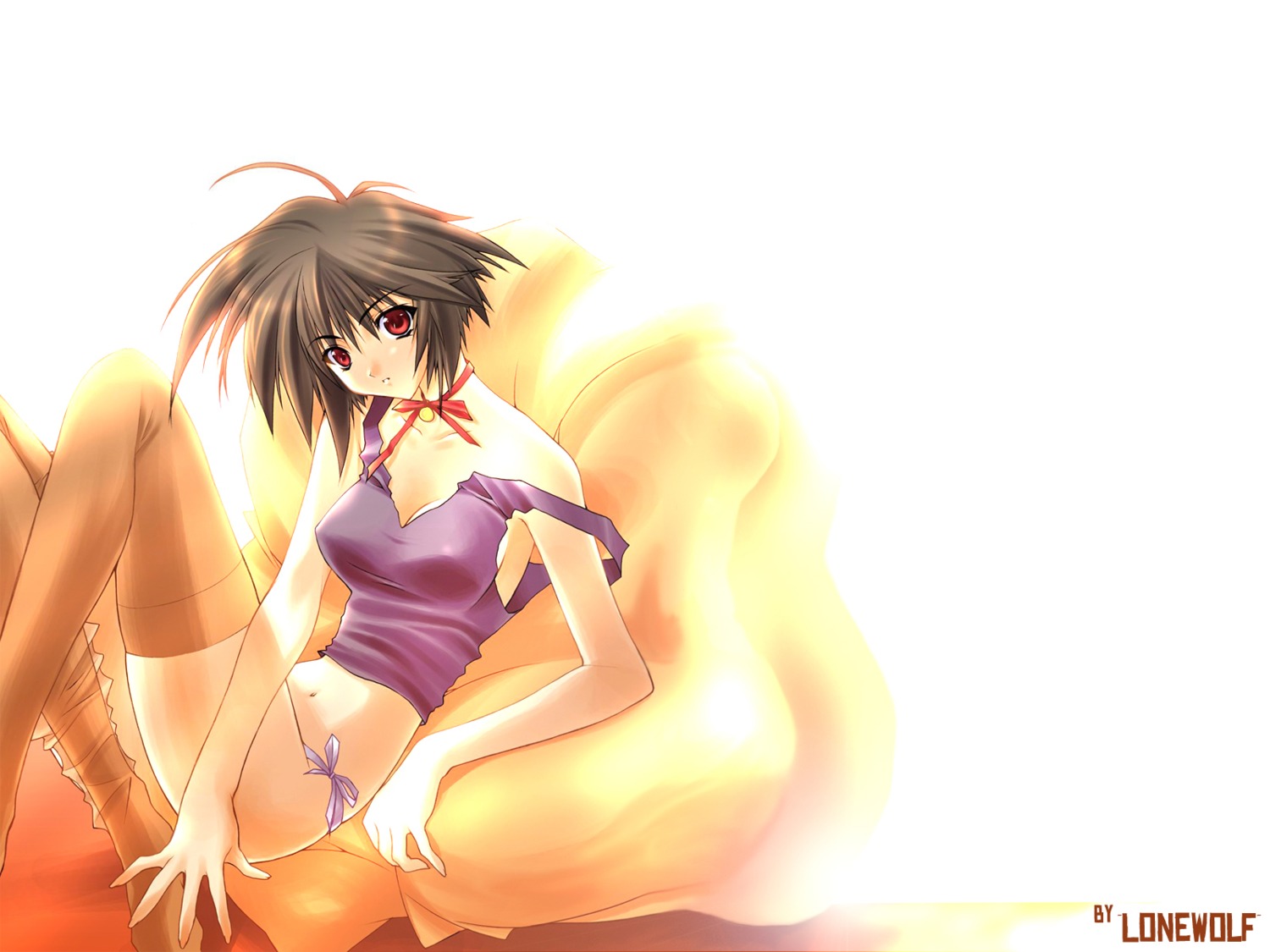 cleavage pantsu string_panties suzuhira_hiro thighhighs wallpaper watermark