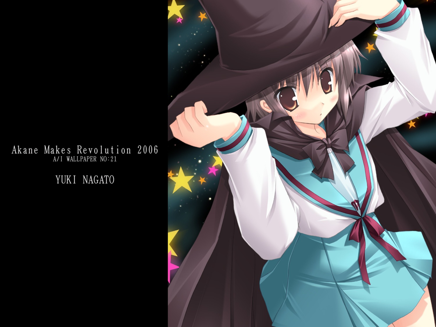 ikegami_akane nagato_yuki seifuku suzumiya_haruhi_no_yuuutsu wallpaper witch