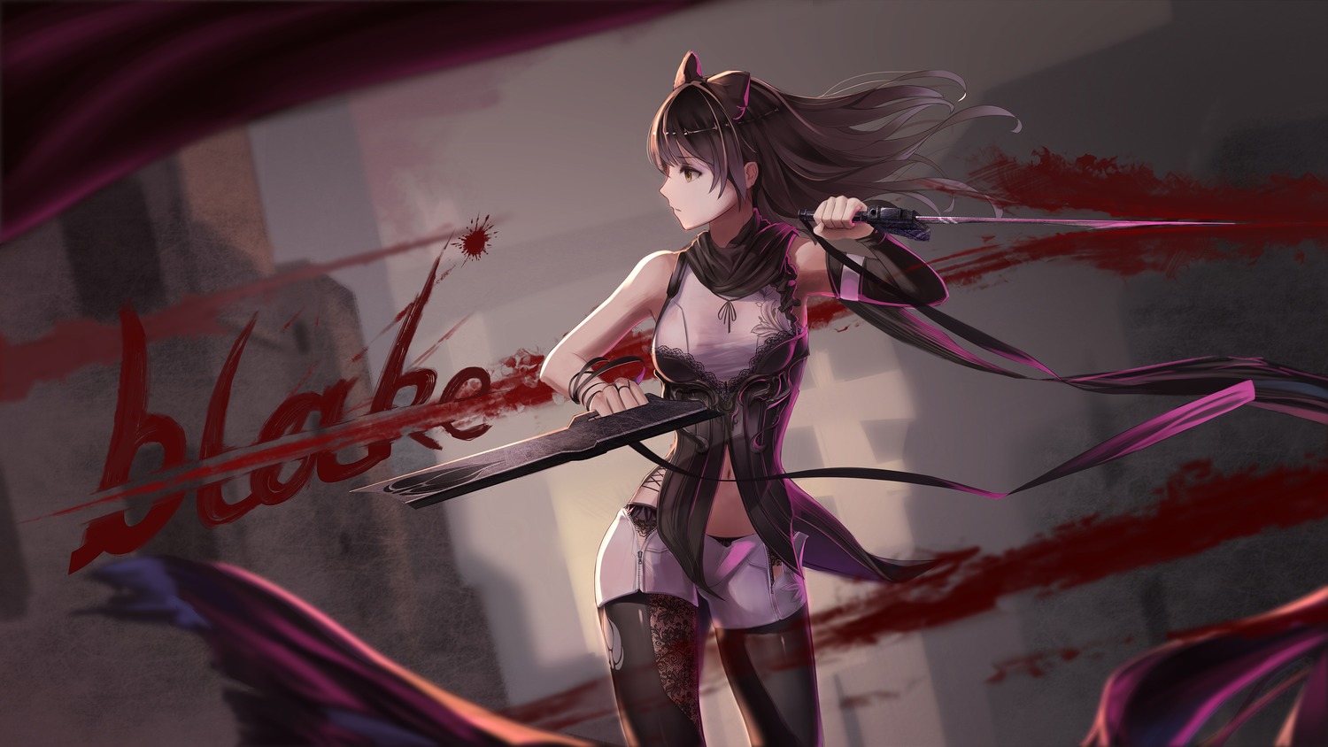 yande.re 339971 sample blake_belladonna pantyhose red_flowers rwby weapon.jpg