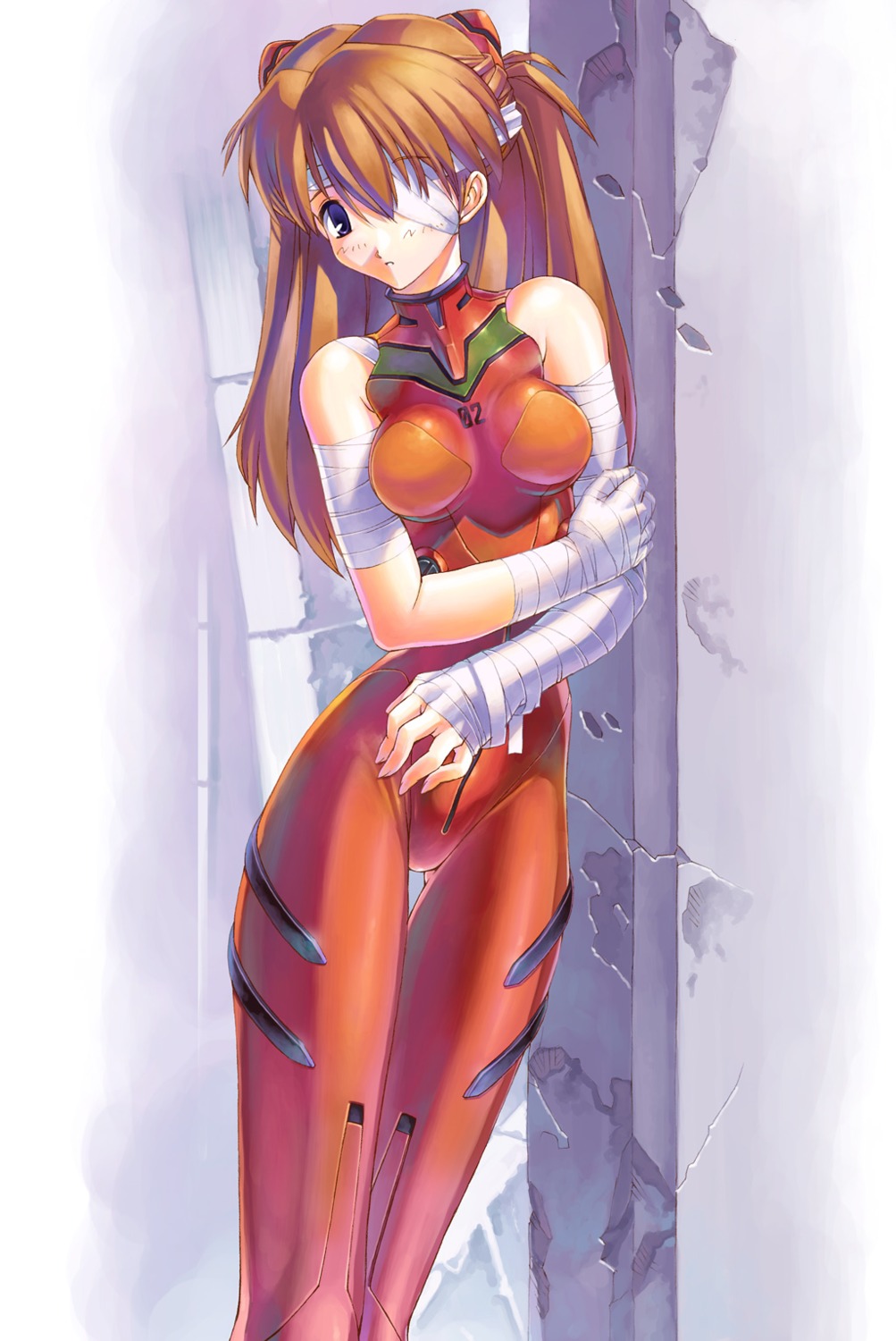 bandages bodysuit neon_genesis_evangelion souryuu_asuka_langley uchiu_kazuma