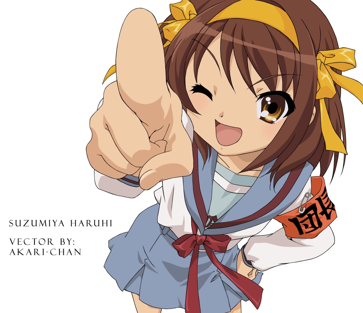 seifuku suzumiya_haruhi suzumiya_haruhi_no_yuuutsu vector_trace watermark