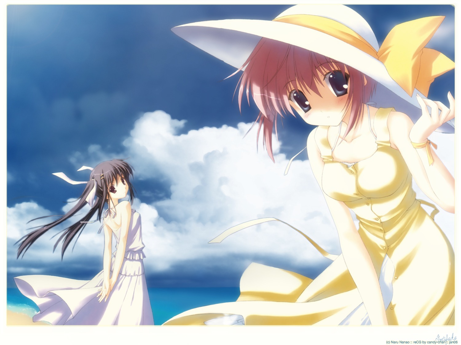 dress nanao_naru summer_dress wallpaper watermark