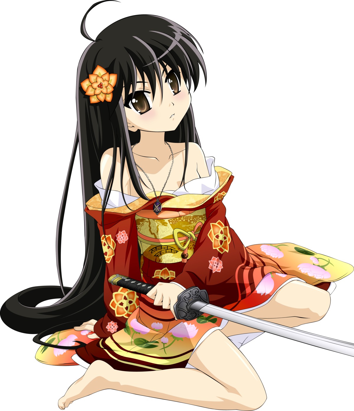 kimono shakugan_no_shana shana sword ueda_kazuyuki vector_trace