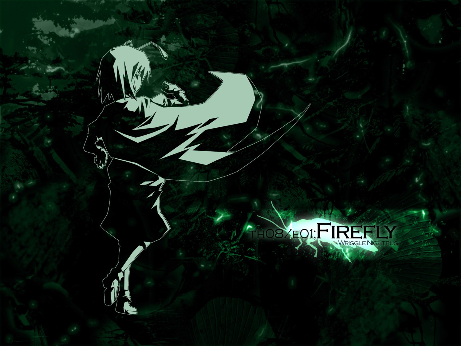 monochrome touhou wallpaper wriggle_nightbug