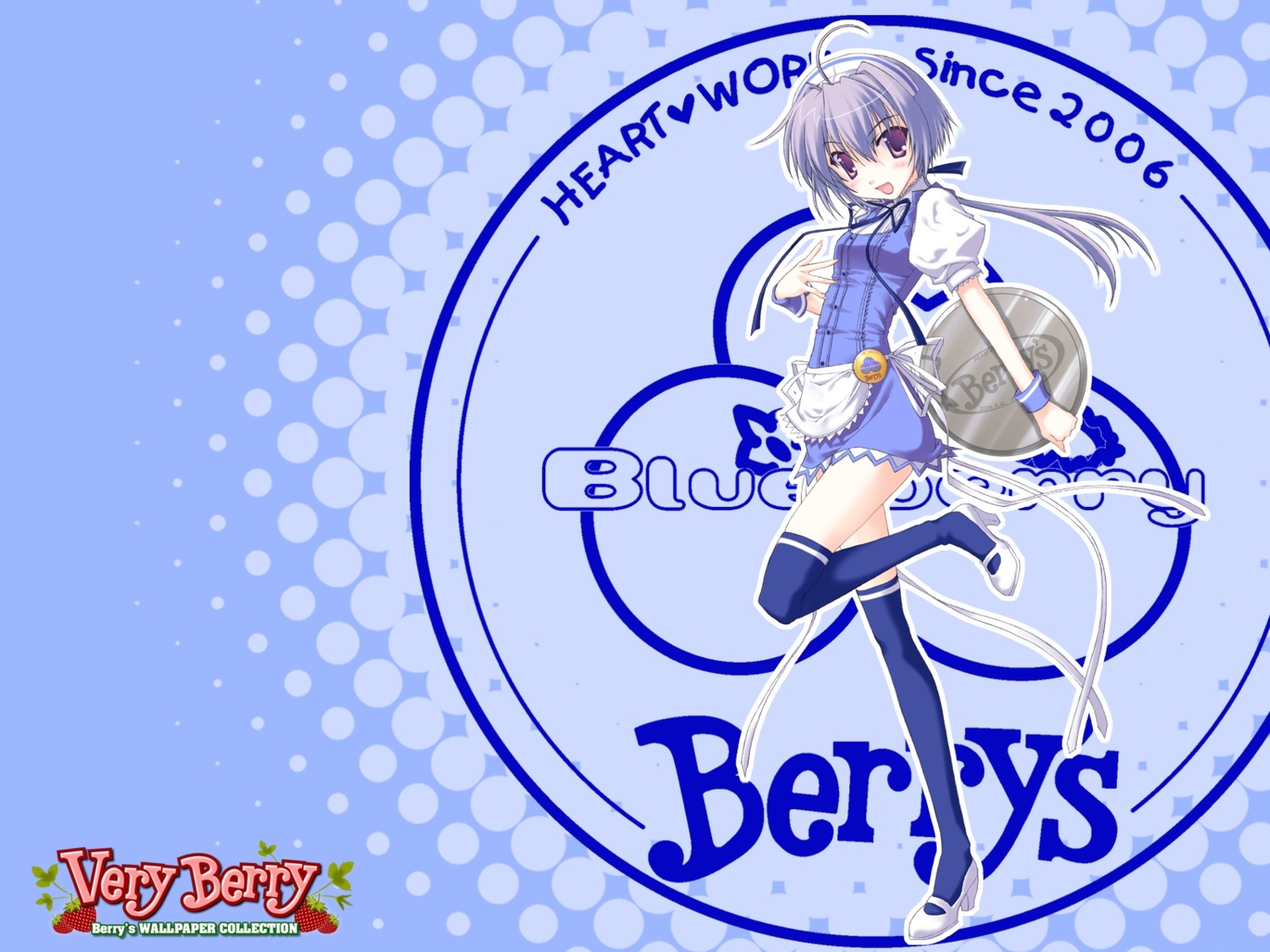 berry's kokonobi satou_haruki thighhighs waitress wallpaper