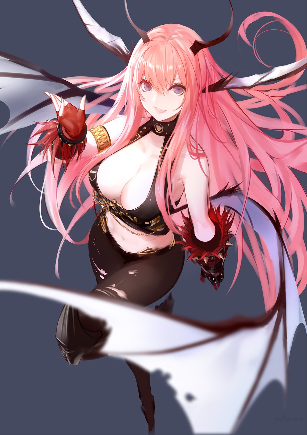 yande.re 340092 sample cleavage demogorgon dungeon_fighter horns kinven torn_clothes wings.jpg