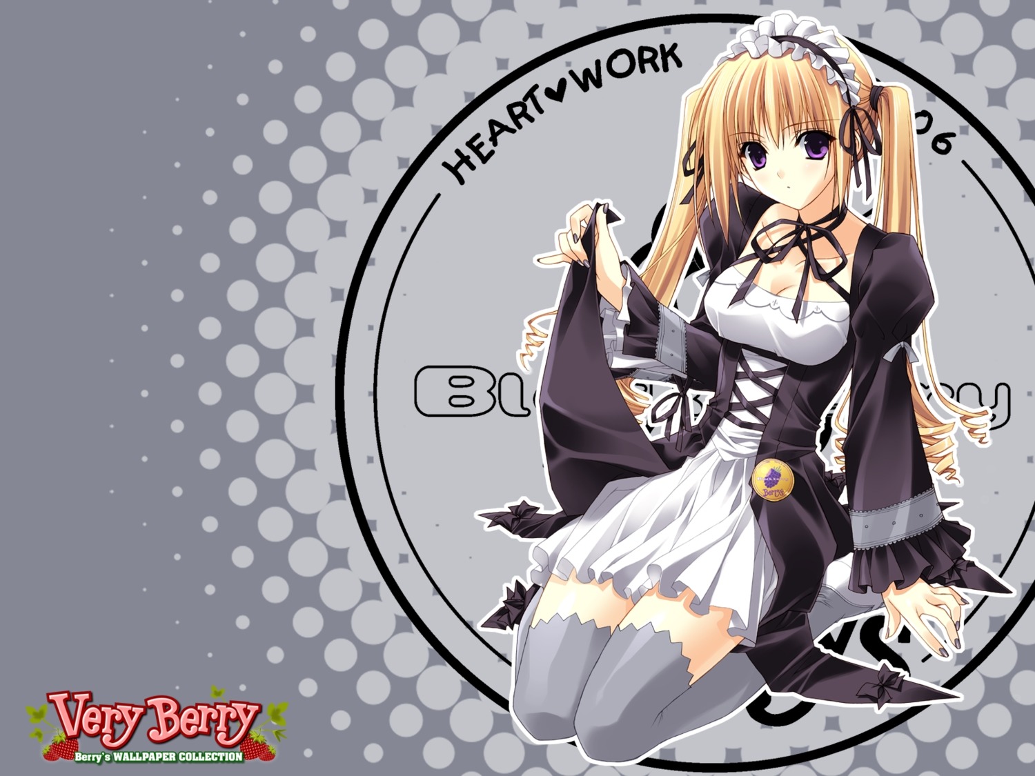 berry's gothic_lolita izutsu_aya lolita_fashion suzuhira_hiro thighhighs waitress wallpaper