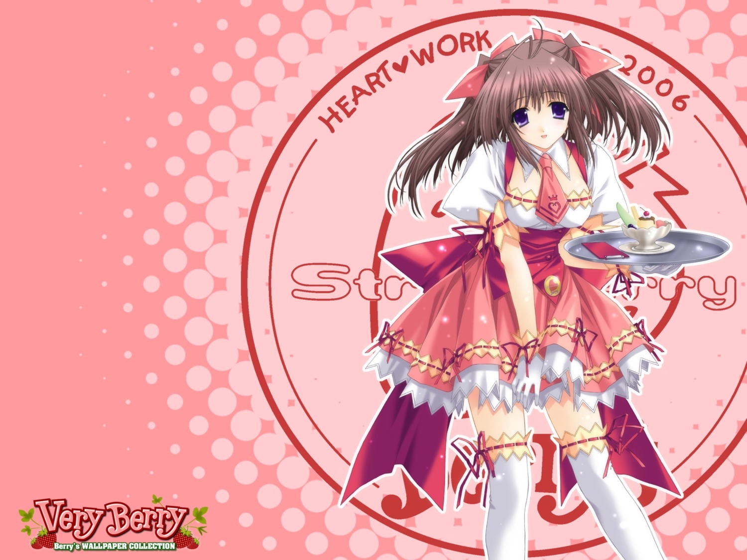 berry's garter izuno_youko kimizuka_aoi thighhighs waitress wallpaper