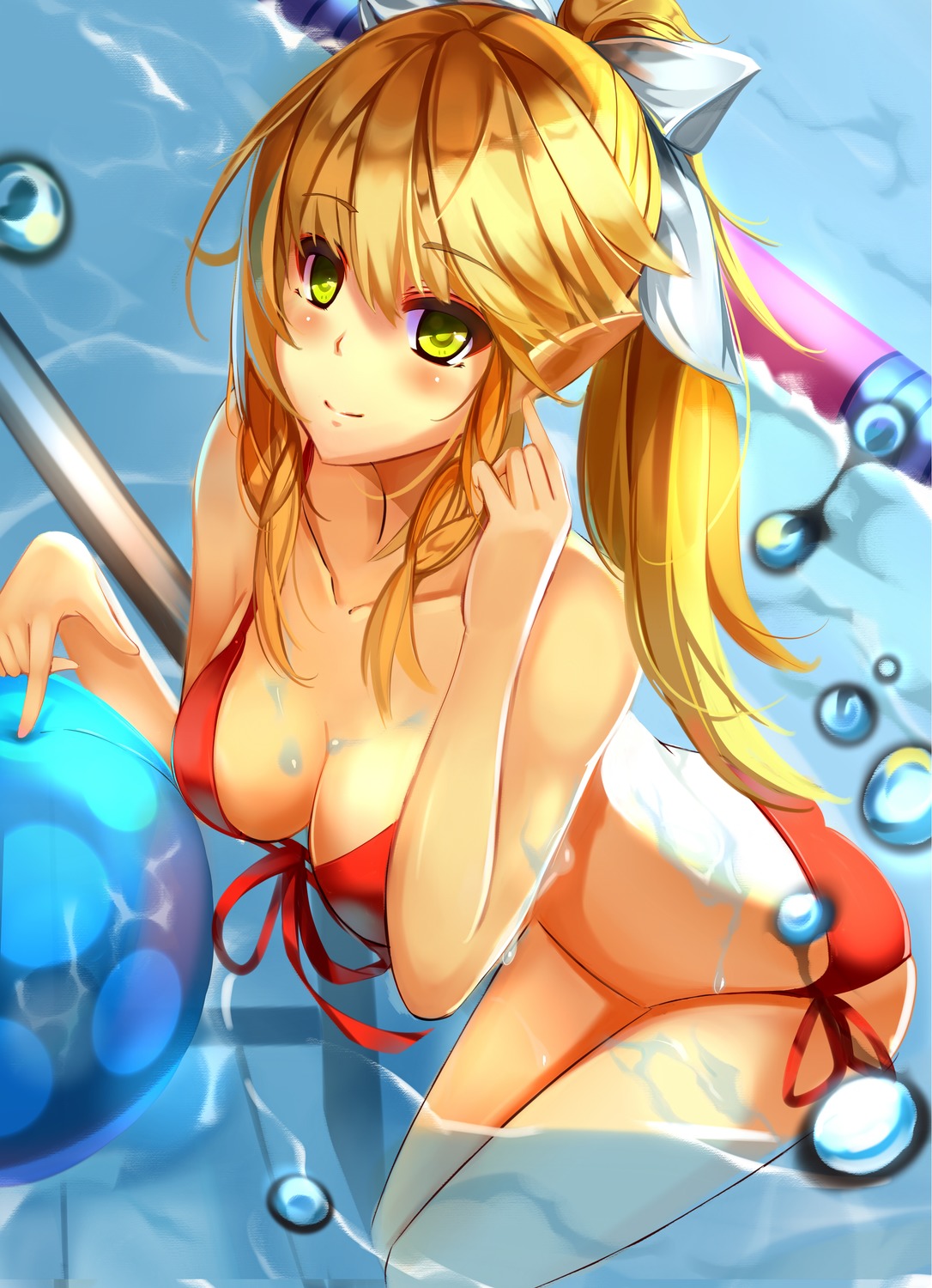 yande.re 338294 sample bikini cleavage elf mfinale pointy_ears swimsuits wet.jpg