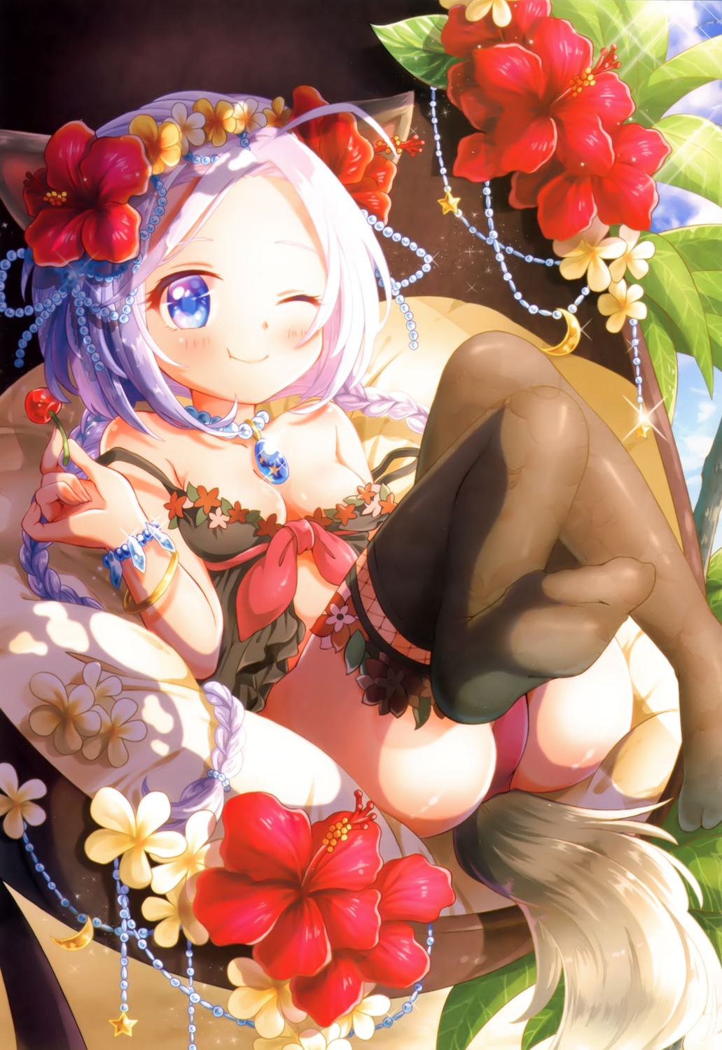 yande.re 339928 sample animal_ears cleavage inumimi lingerie pantsu tail thighhighs uzushio.jpg