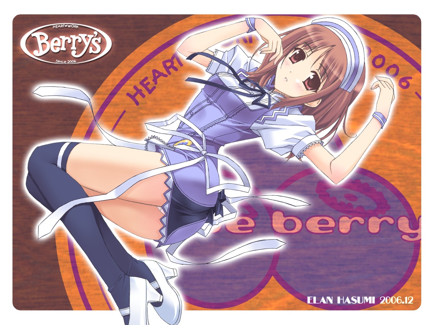 berry's hasumi_elan itsumu_aruha thighhighs waitress wallpaper