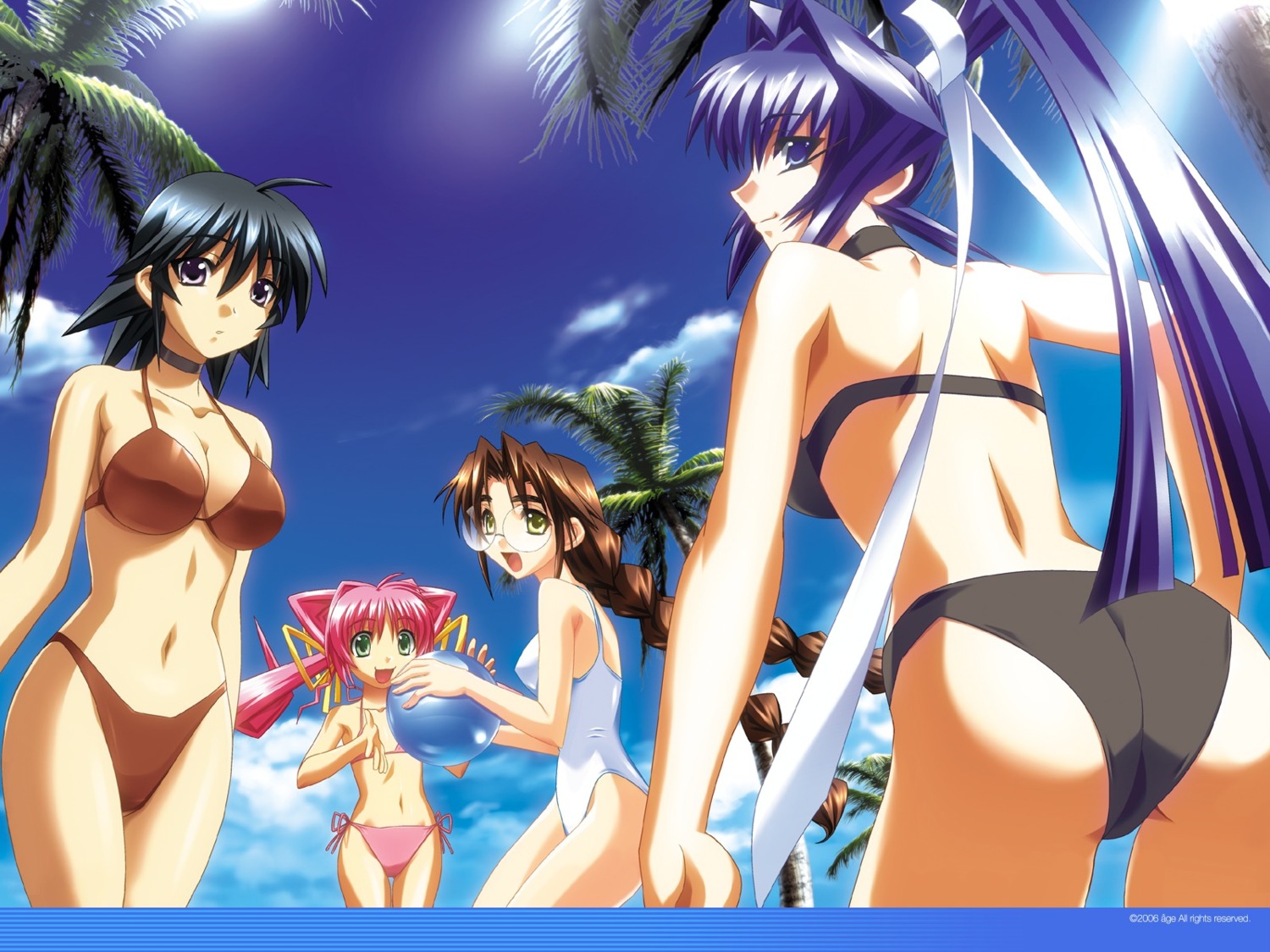 ass ayamine_kei bikini bou cleavage megane mitsurugi_meiya muvluv sakaki_chizuru swimsuits tamase_miki wallpaper