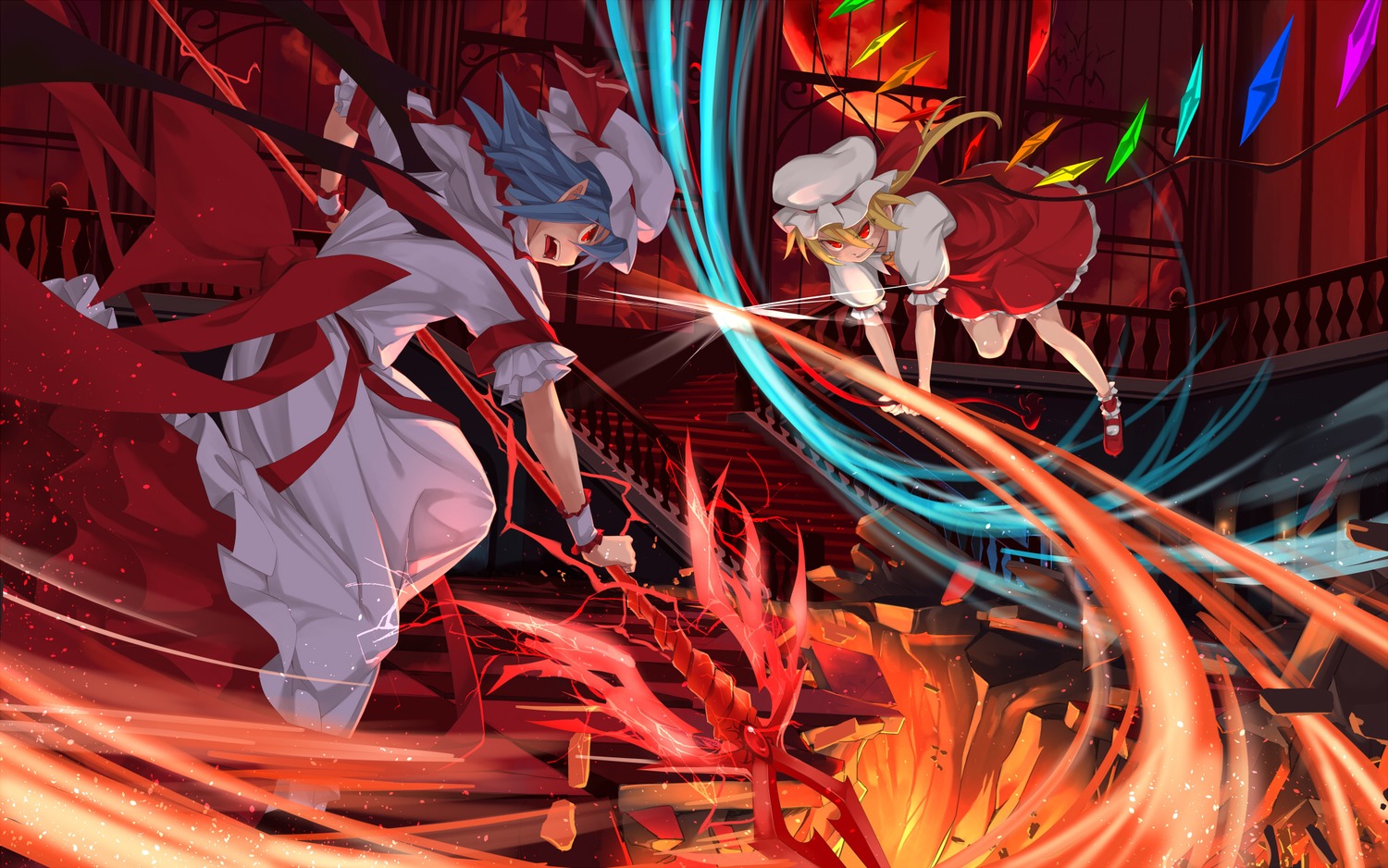 yande.re 351570 sample asu_tora dress flandre_scarlet remilia_scarlet touhou weapon wings.jpg