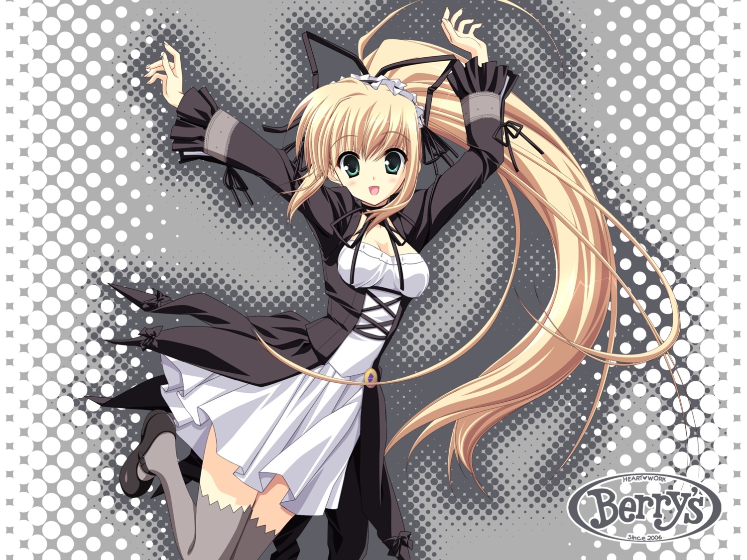 berry's gothic_lolita hagiwara_onsen lolita_fashion thighhighs waitress wallpaper