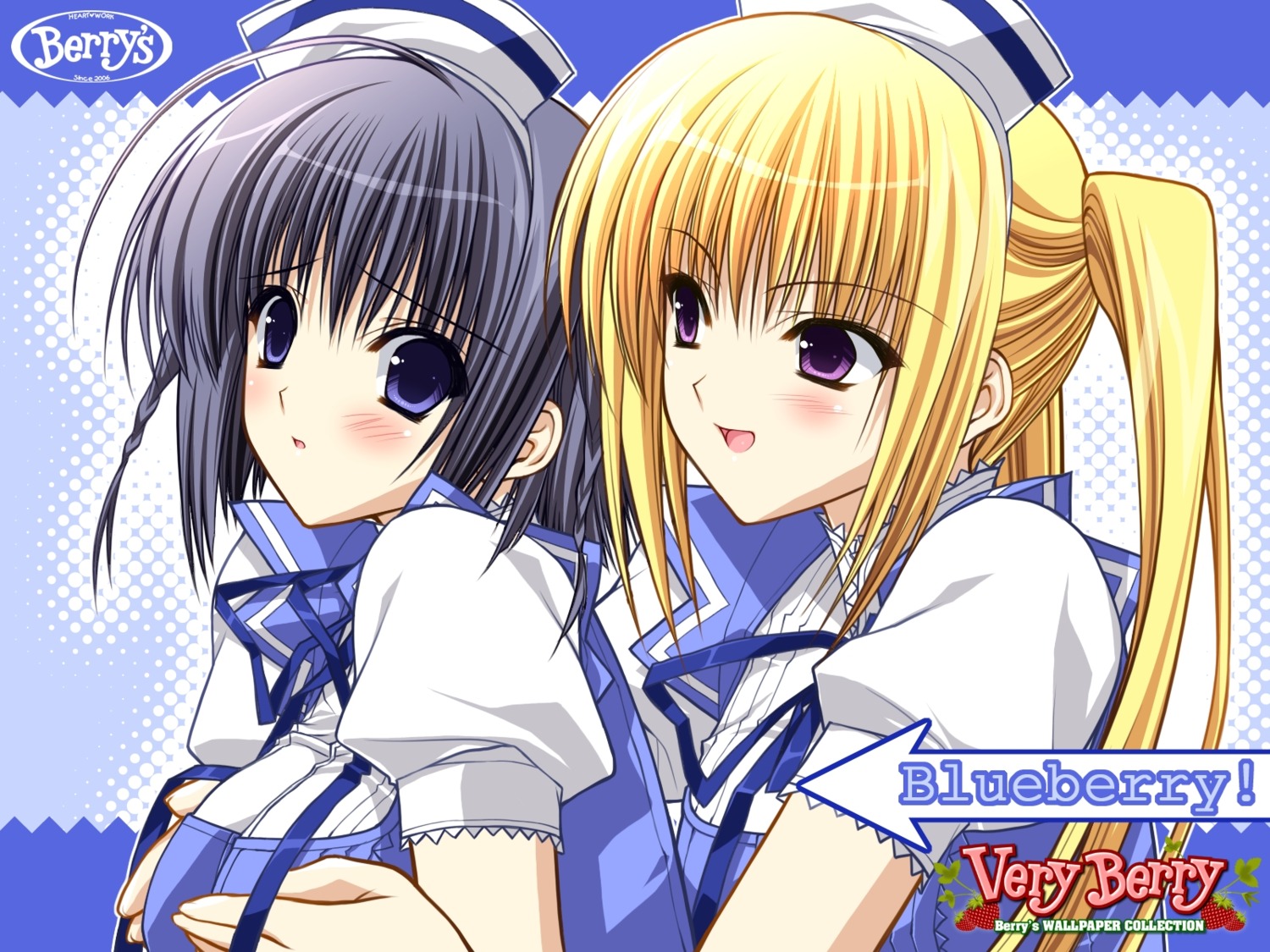 berry's breast_grab hasegawa_kotori izutsu_aya suzuhira_hiro waitress wallpaper