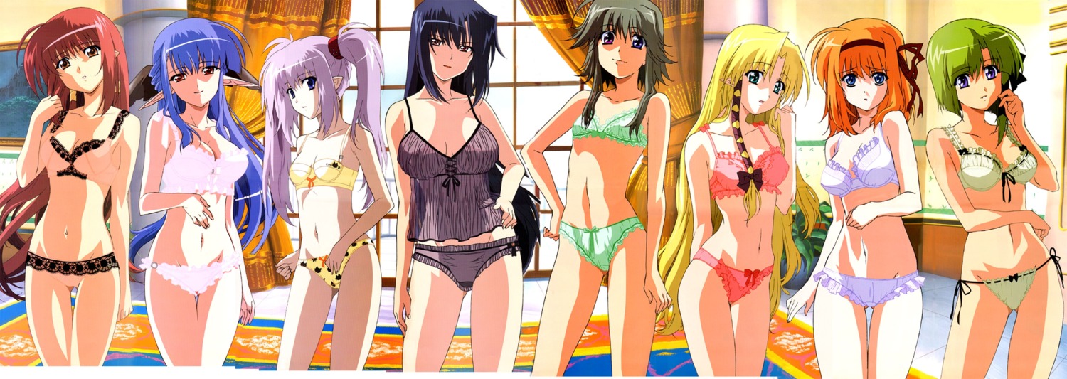 benibara_nadeshiko bra fuyou_kaede heterochromia hosoda_naoto kareha kojima_chika lingerie lisianthus mayumi_thyme nerine pantsu pointy_ears primula see_through shigure_asa shuffle takano_aya