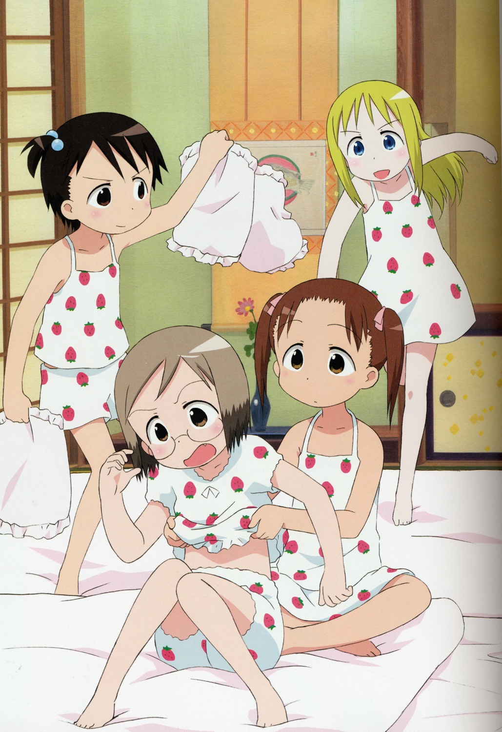 ana_coppola binding_discoloration bloomers dress ichigo_mashimaro itou_chika matsuoka_miu megane sakai_kyuuta sakuragi_matsuri summer_dress undressing