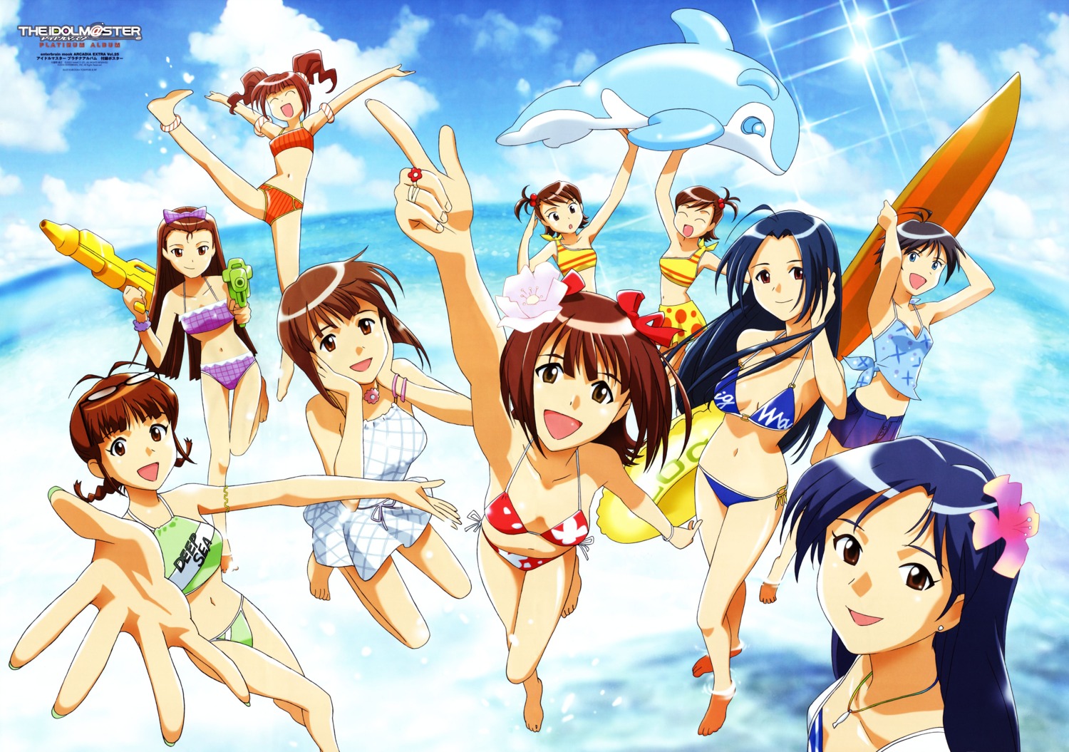 akizuki_ritsuko amami_haruka bikini futami_ami futami_mami hagiwara_yukiho kikuchi_makoto kisaragi_chihaya kubooka_toshiyuki minase_iori miura_azusa swimsuits takatsuki_yayoi the_idolm@ster