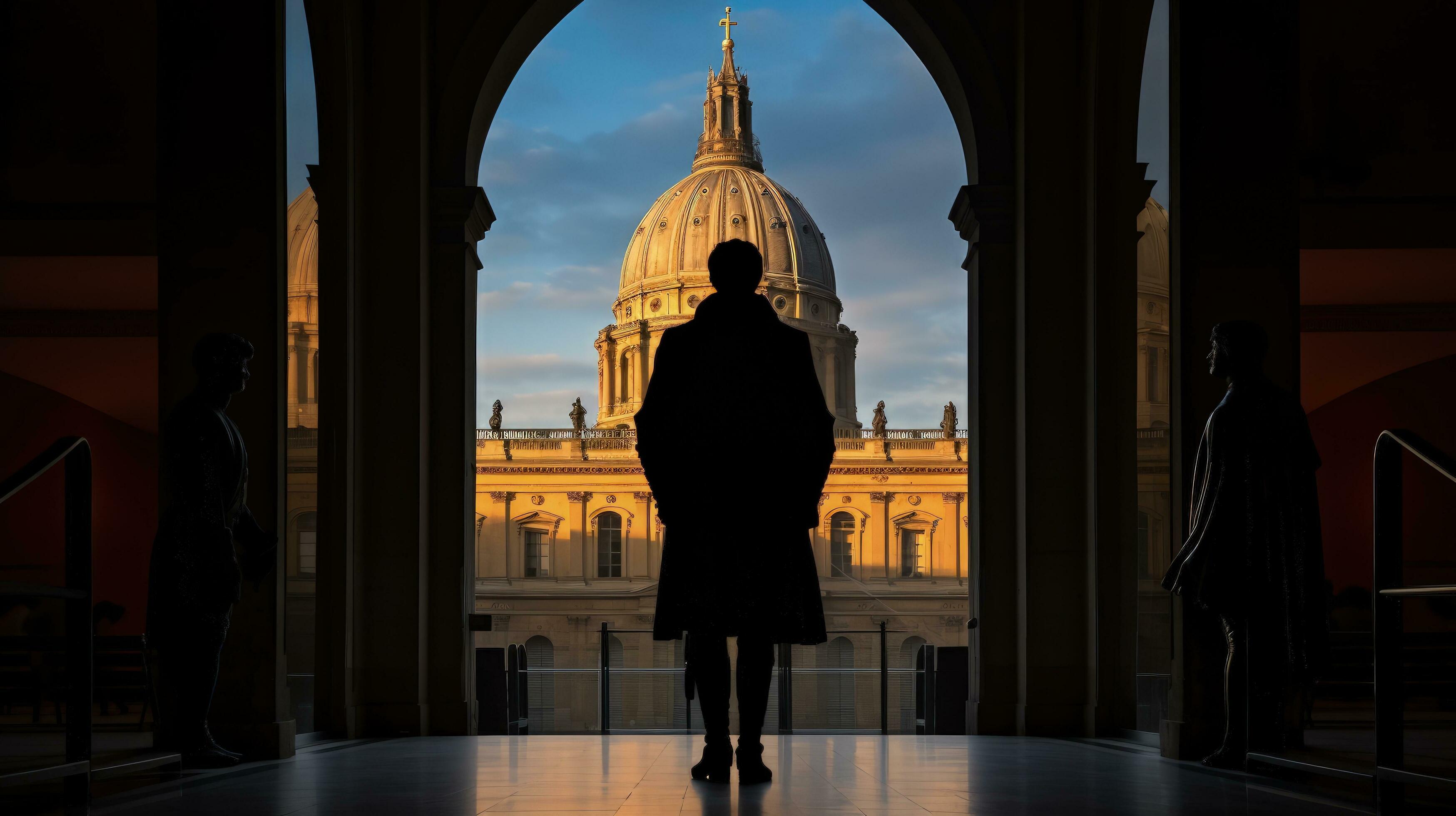 Statue of Napoleon Bonaparte seen from behind at Hotel des Invalides in  Paris France. silhouette concept 27380865 Stock Photo at Vecteezy