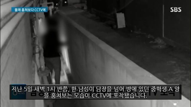 CCTV에 찍힌 담벼락 넘어 훔쳐보는 사람들