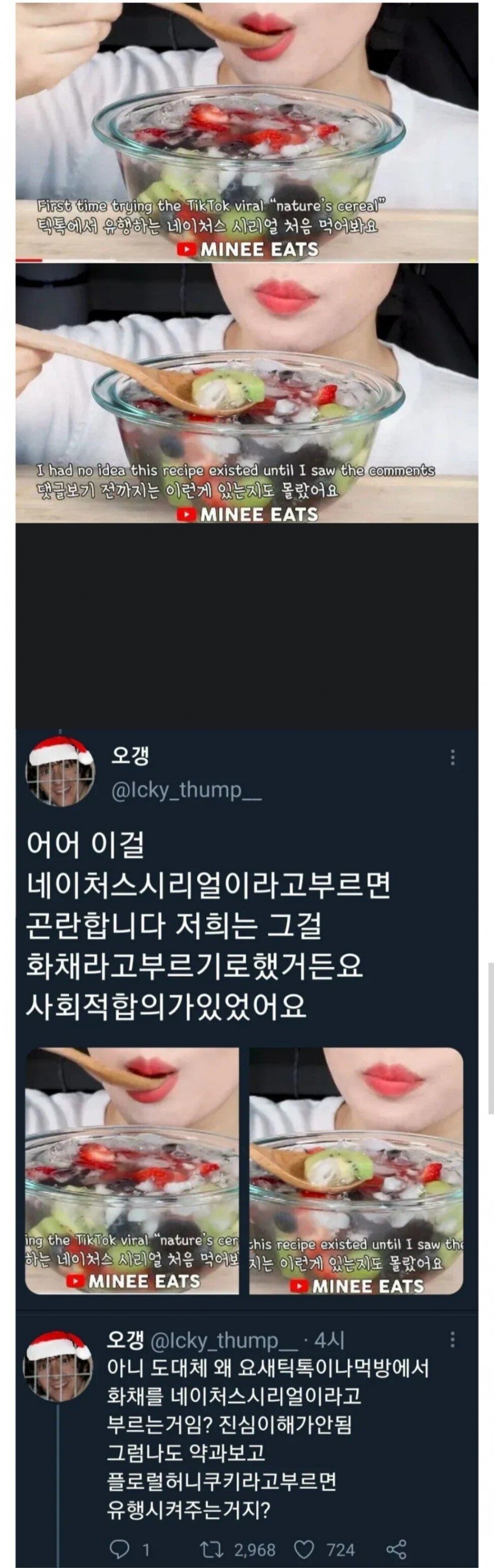 틱톡에서 유행하는 네이쳐스 시리얼 - 짤티비