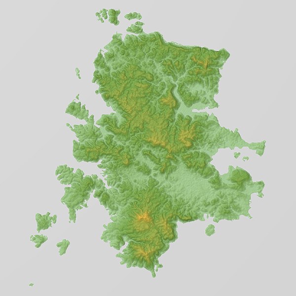 ファイル:Iki Island Relief Map, SRTM.jpg