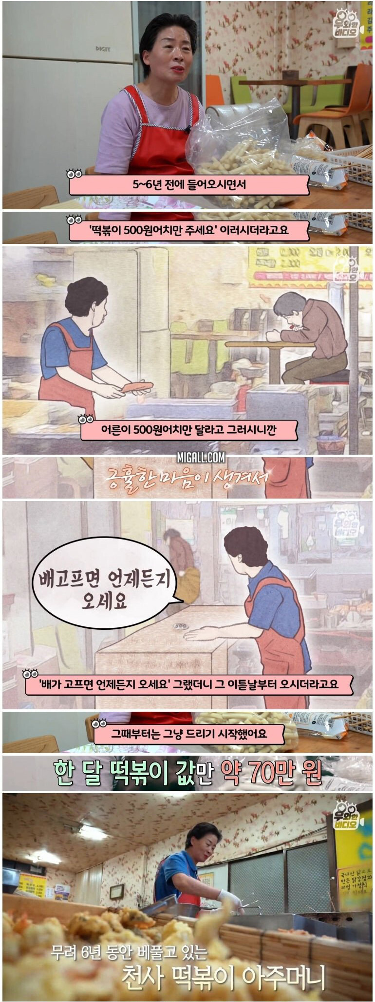 무전취식남과 떡볶이 천사 아주머니 근황 - 짤티비