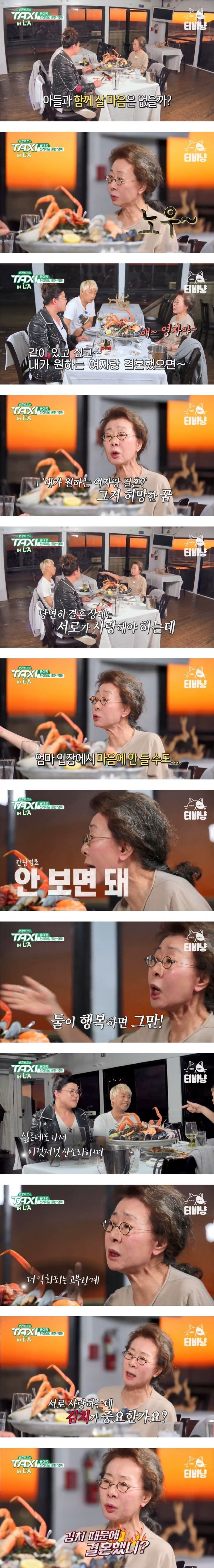 윤여정 : 며느리가 마음에 안 들면 그냥 안 보면 돼. 둘이 행복하게 살면 되잖아 - 짤티비