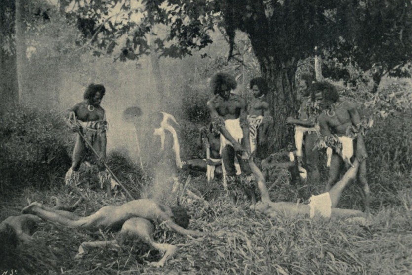 A_Cannibal_Feast_in_Fiji,_1869_(1898).jpg 사람이 사람을 먹은 역사: 식인의 여러 종류를 알아보자