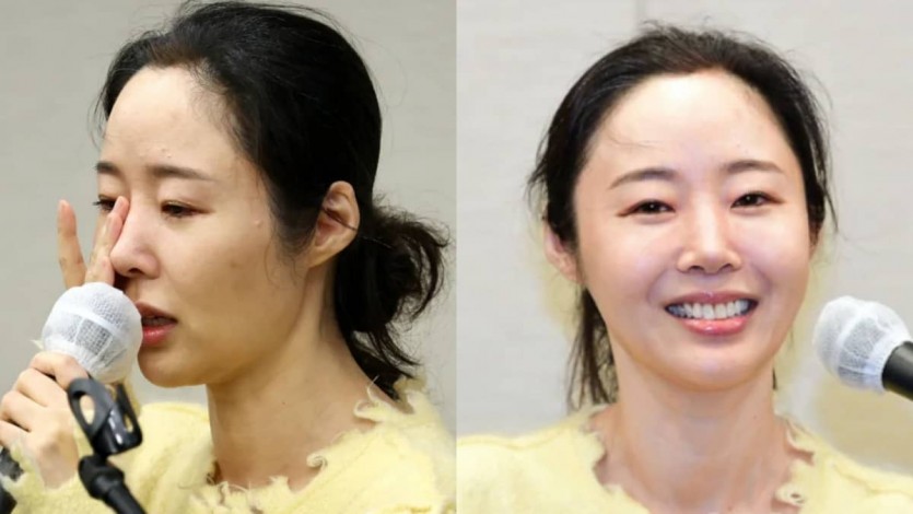 하이브와 화해를 요청하며 기자회견에서 눈물을 보이는 민희진 사진