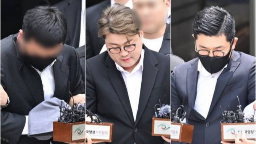 김호중과 소속사 대표, 본부장이 영장실질심사를 받고 유치장에 끌려가는 모습