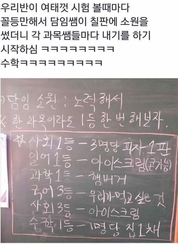 학교 선생님들의 합법적인 내기