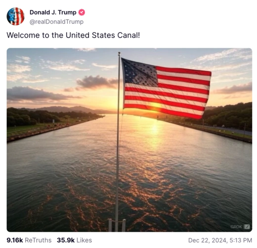 Trump Welcome to the U.S. Canal