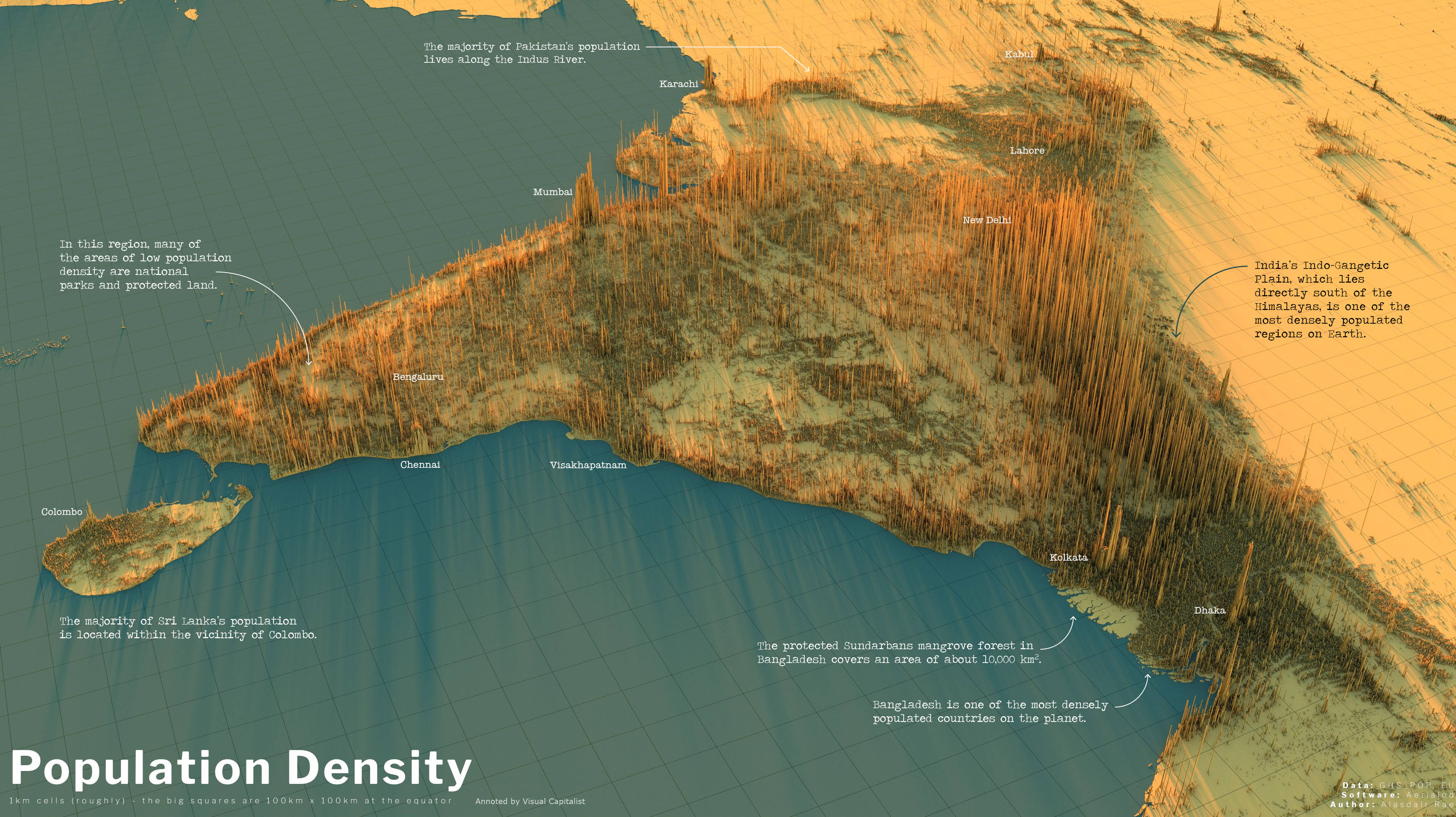 Map of India Population Density - Full Map